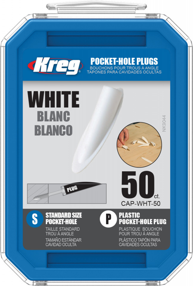 Dibluri KREG® Pocket-Hole 50bucati - plastic alb