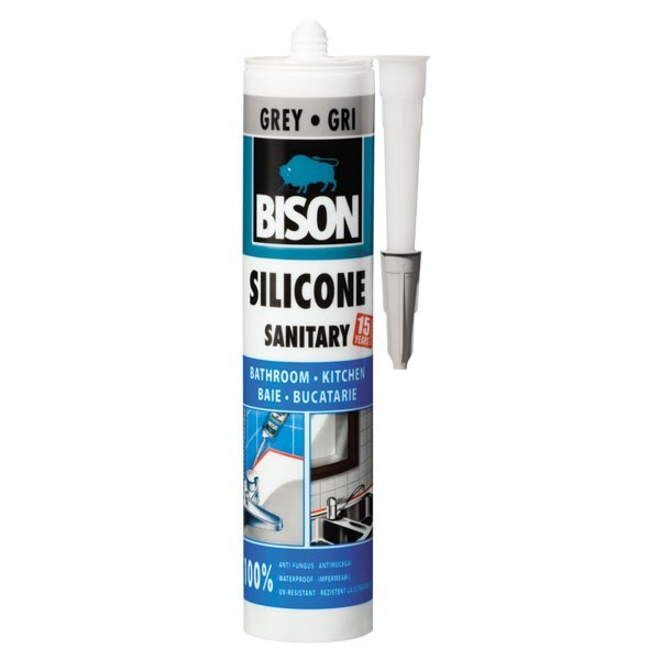 Etansant BISON 280ml silicon sanitar - GRI