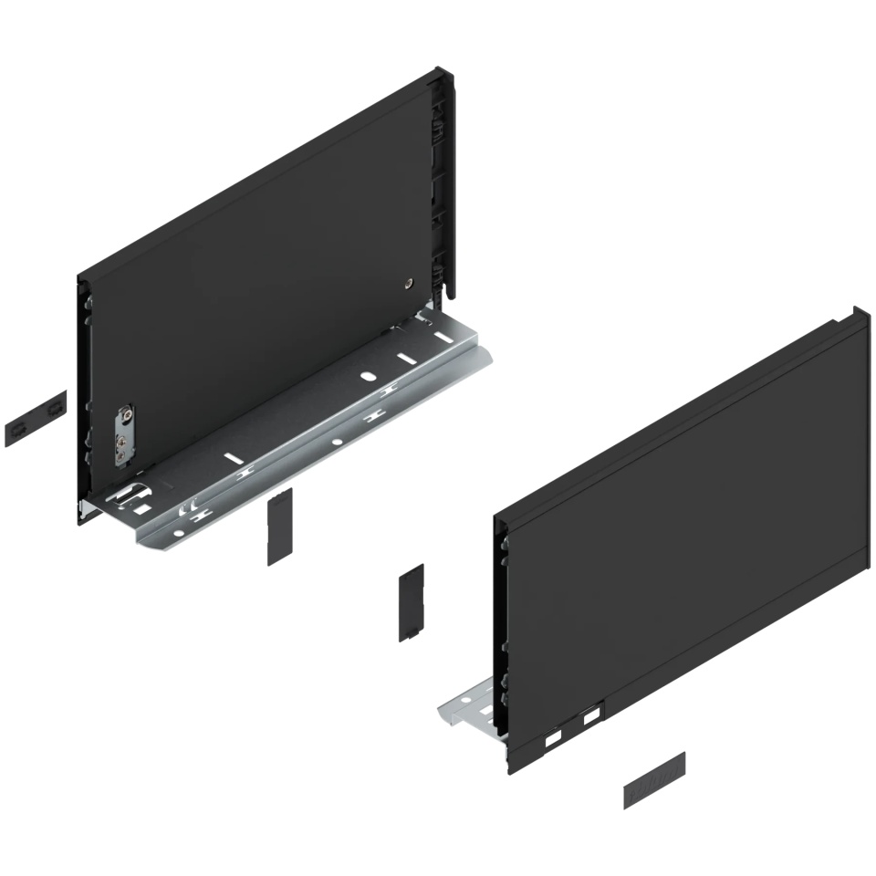 Laterala sertar LEGRABOX C 177 mm, NL=300 mm, dr+stg, pure, negru-carbon mat