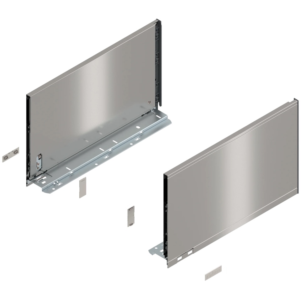Laterala sertar LEGRABOX F 241 mm, NL=400 mm, dr+stg, pure, inox periat-lacuit
