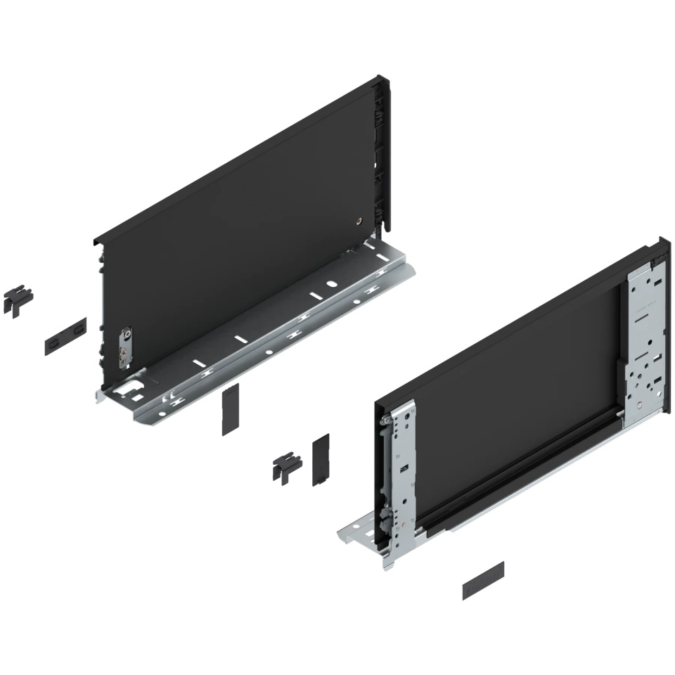 Laterala sertar LEGRABOX interior C 177 mm, NL=350 mm, dr+stg, pure, negru-carbon mat