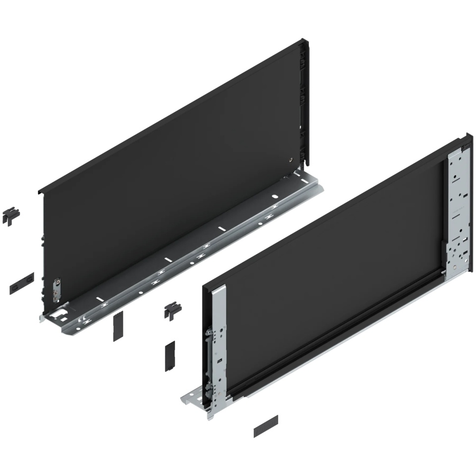 Laterala sertar LEGRABOX interior F 241 mm, NL=550 mm, dr+stg, pure, negru-carbon mat