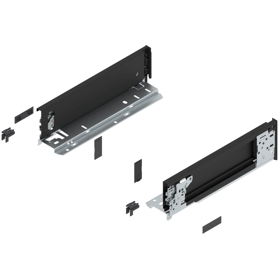 Laterala sertar LEGRABOX interior M 90.5 mm, NL=300 mm, dr+stg, pure, negru-carbon mat