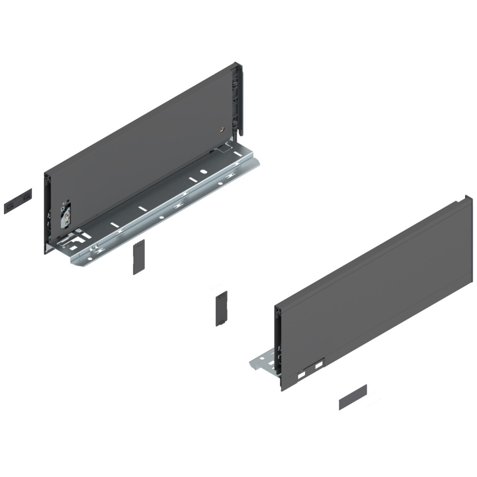 Laterala sertar LEGRABOX K 128.5 mm, NL=350 mm, dr+stg, pure, gri-orion mat