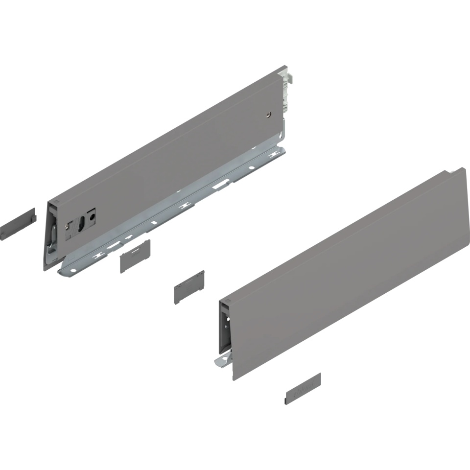 Laterala sertar MERIVOBOX M 350mm, dr+stg, gri-iridium mat, (91mm)