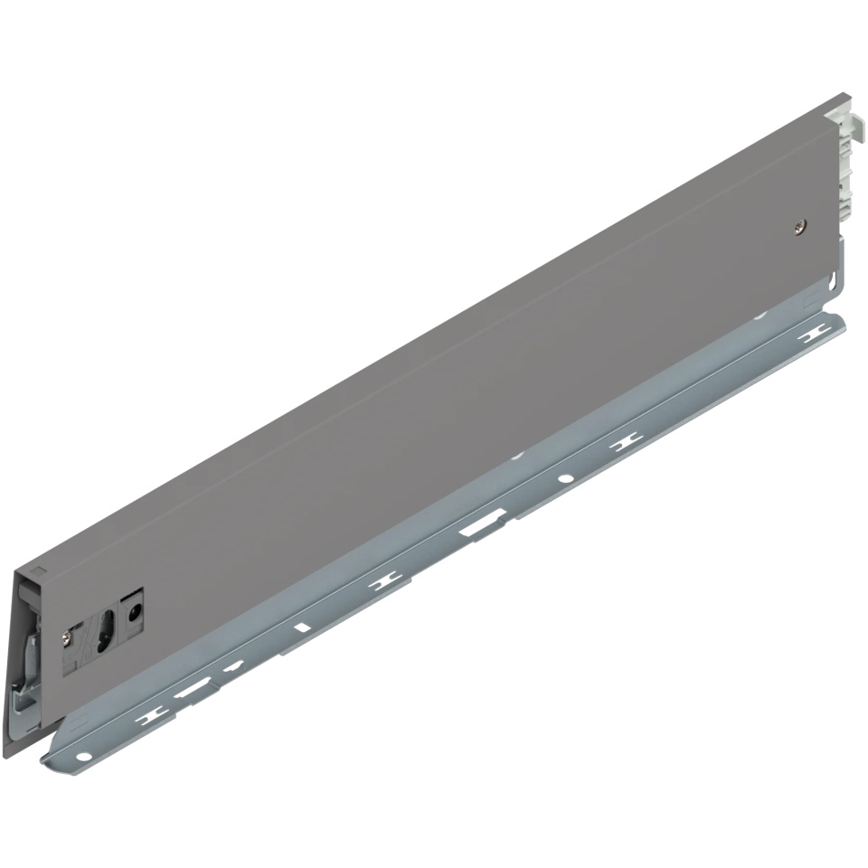 Laterala sertar MERIVOBOX M 450mm, stânga gri indiu mat, (91mm)