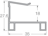 Maner vertical ADOOR 18, LIGURIA, Alb mat - 2,9m