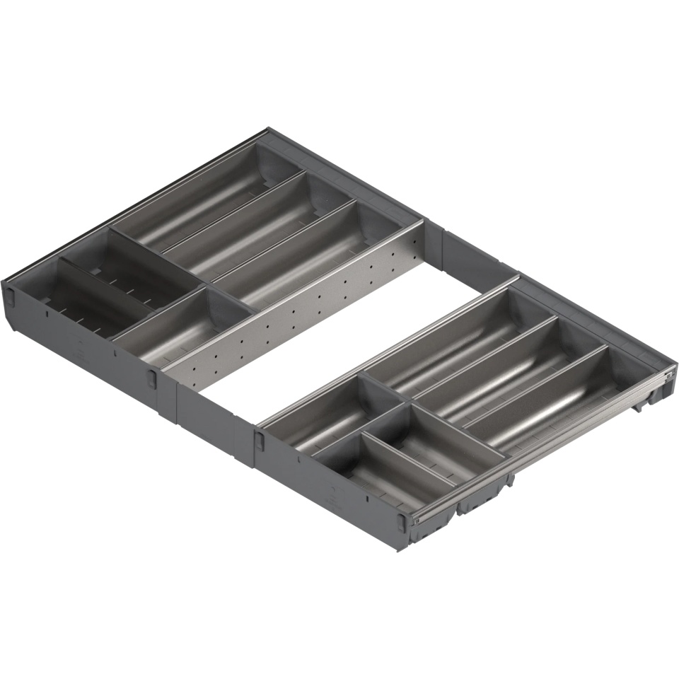 ORGA-LINE, Set casete TANDEMBOX, NL=500mm, KB=800mm inox-periat/gri inchis (ocupare completa)