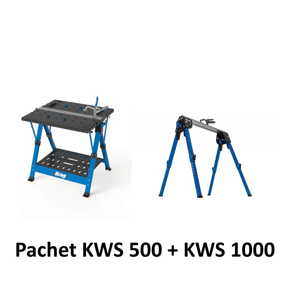 Pachet Banc de lucru multifunctional mobil KWS500 + KWS1000
