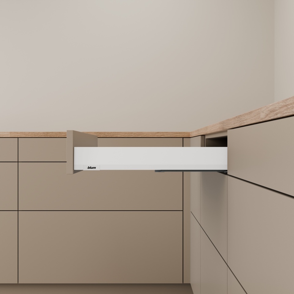 Pachet Blum MERIVOBOX N, 500 mm, alb-matase mat, BLUMOTION