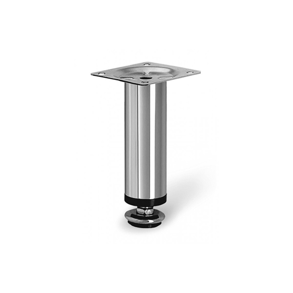 Picior metalic cu placa D30mm, H150mm reglabil 10mm - Crom