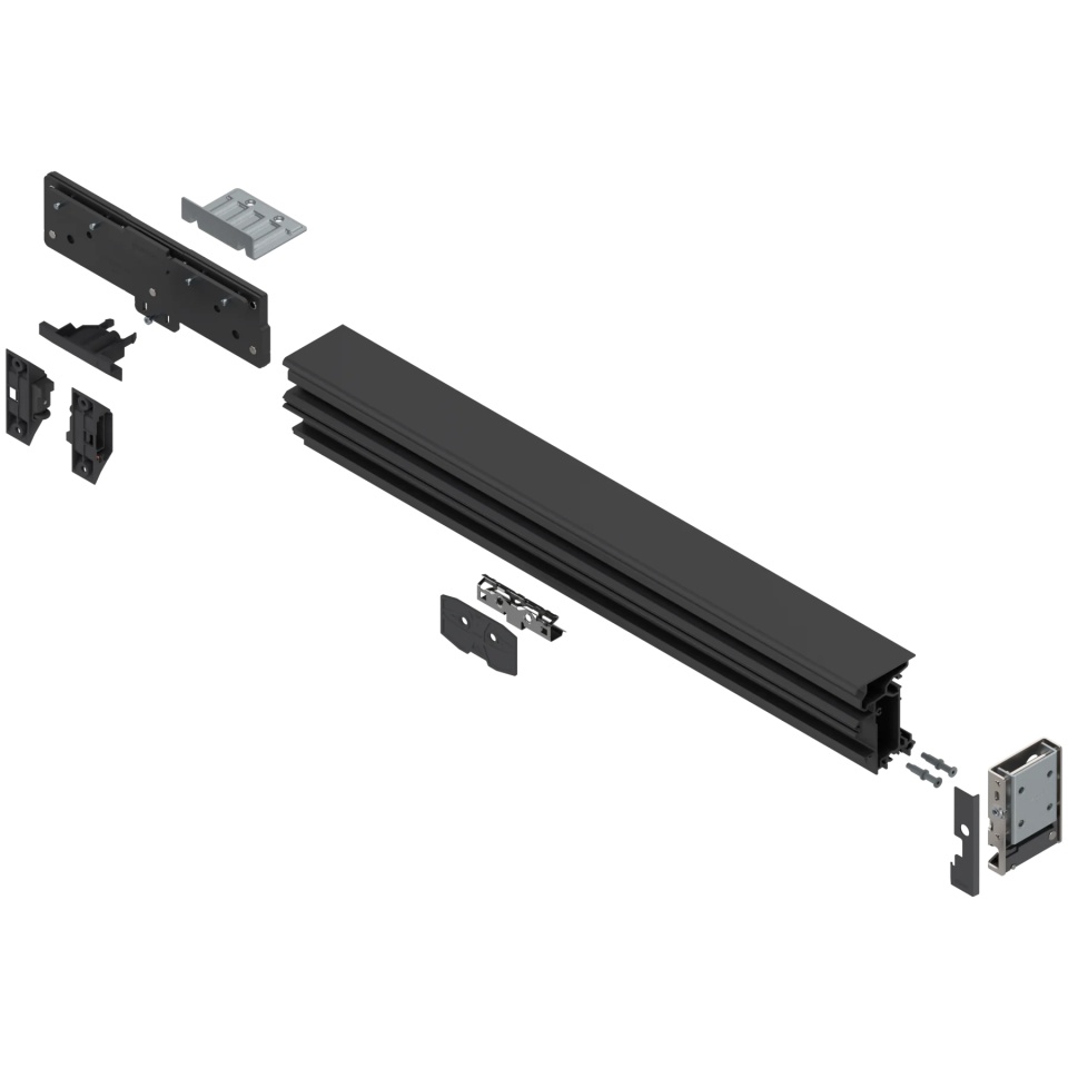 REVEGO duo - Prelungitor sina pentru mecanism glisare set, Lungime 542 mm, pentru latime interioara corp 600 mm, stanga, negru