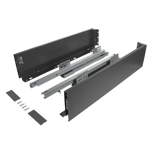 Riex ND60: Sertar cu amortizare 40kg pentru PAL 18mm, H 116, L300mm - gri inchis