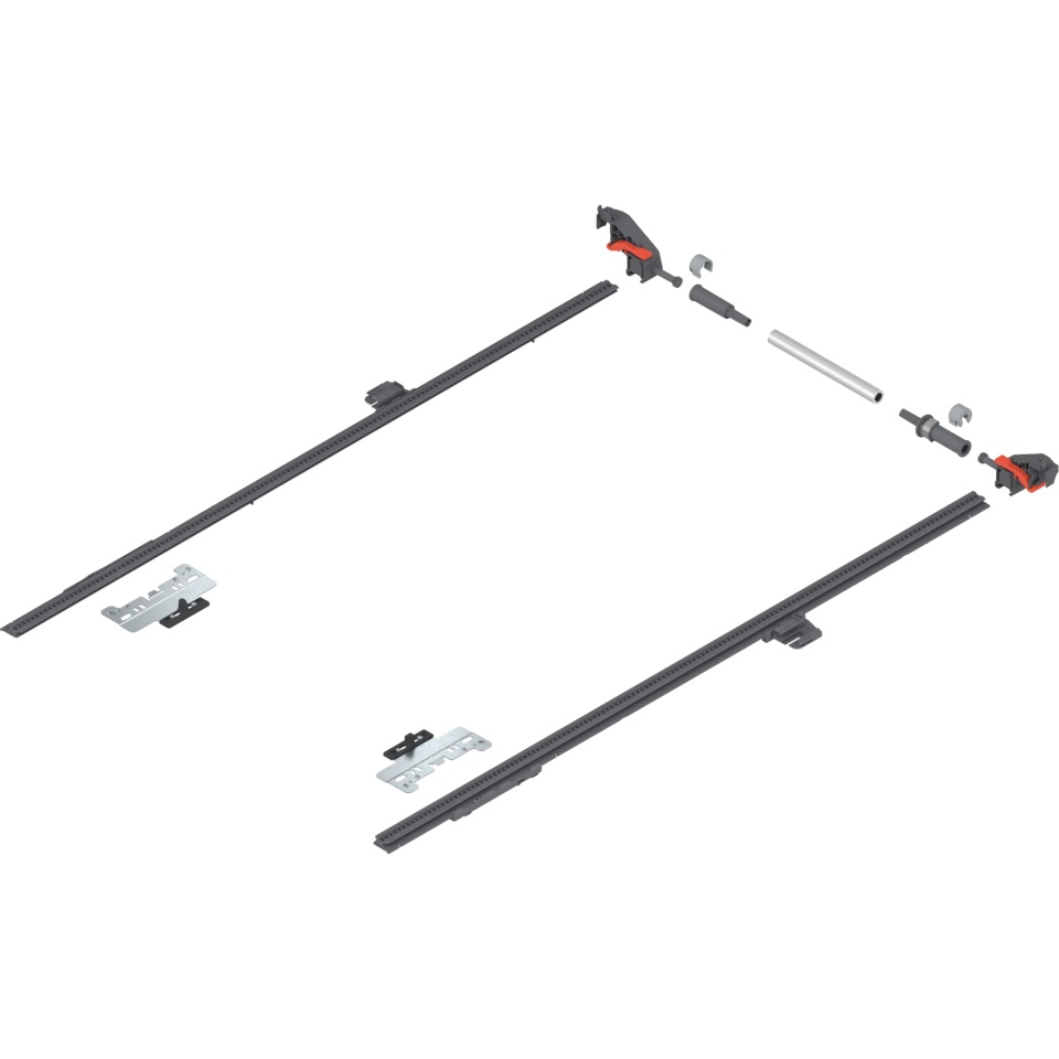 Stabilizare laterala, NL=650mm, KB=1400mm, MERIVOBOX, extensie totala R7037 gri inchis