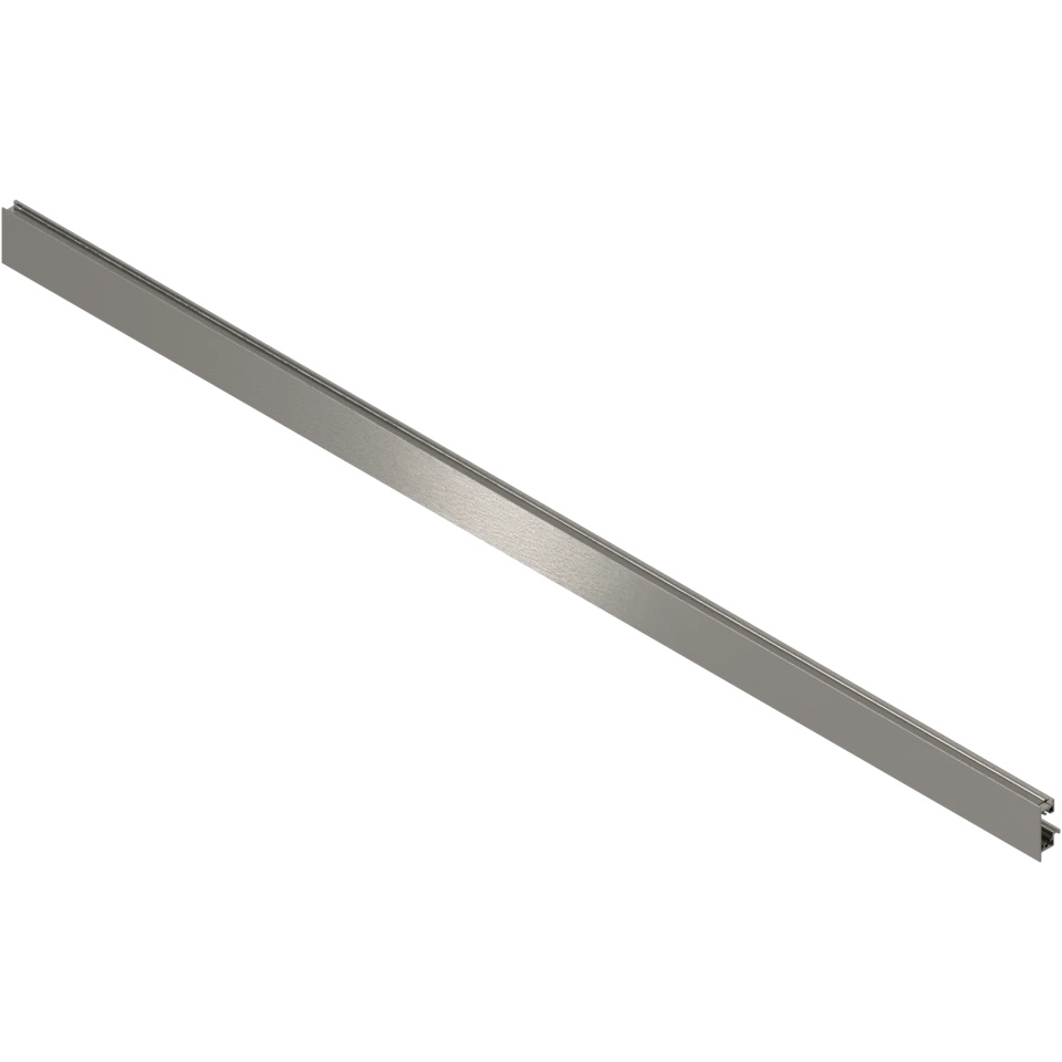 Front LEGRABOX aluminiu cu canelura pentru element inserție, extragere interioară, KB=1200mm, culoare eloxat inox