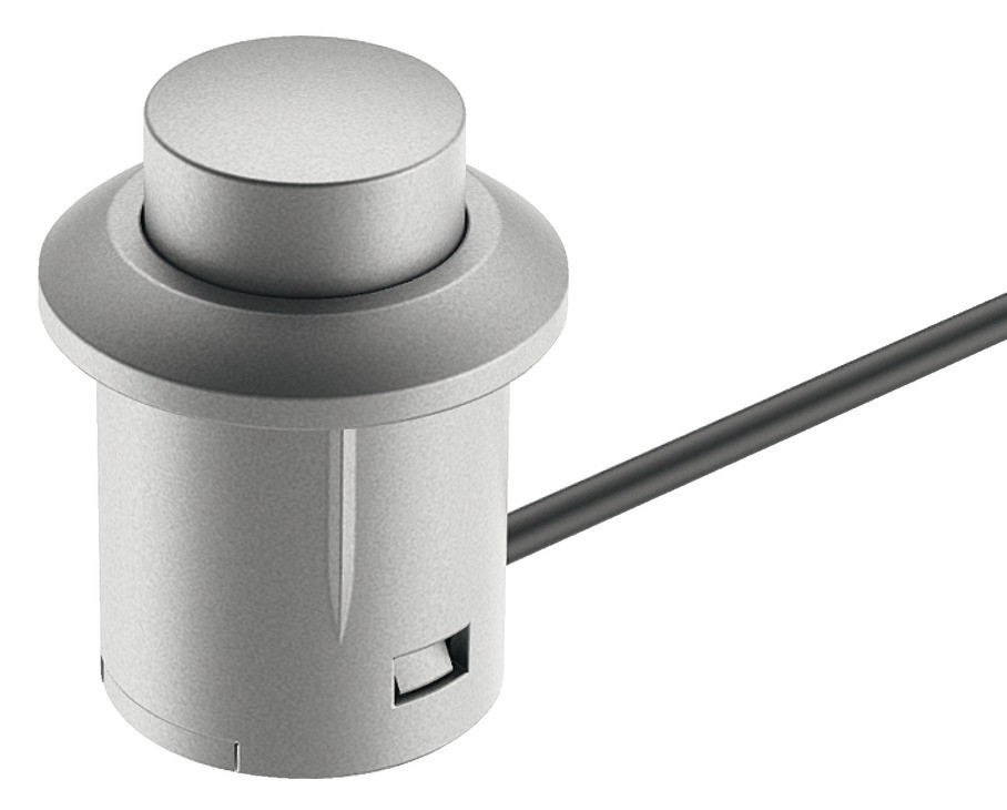 Intrerupator led eco on/off, silver, D12mm, cu cablu 2ml