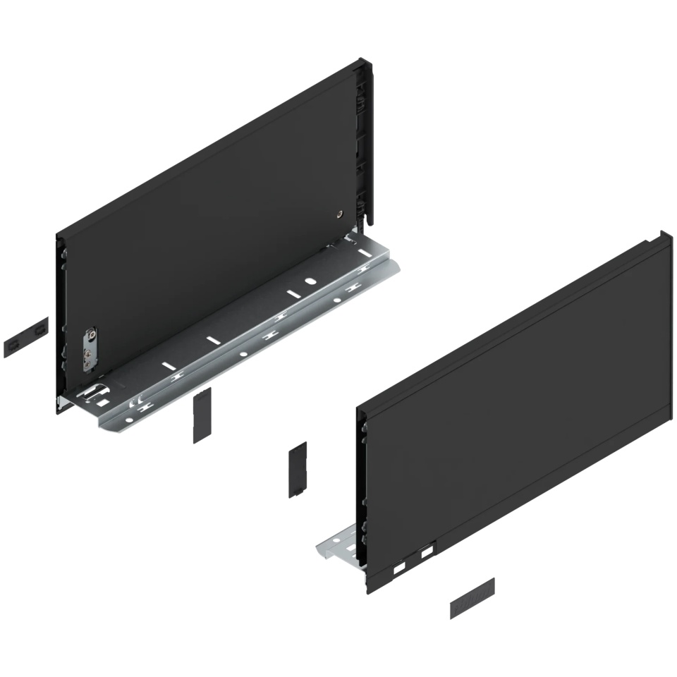 Laterala sertar LEGRABOX C 177 mm, NL=350 mm, dr+stg, pure, negru-carbon mat