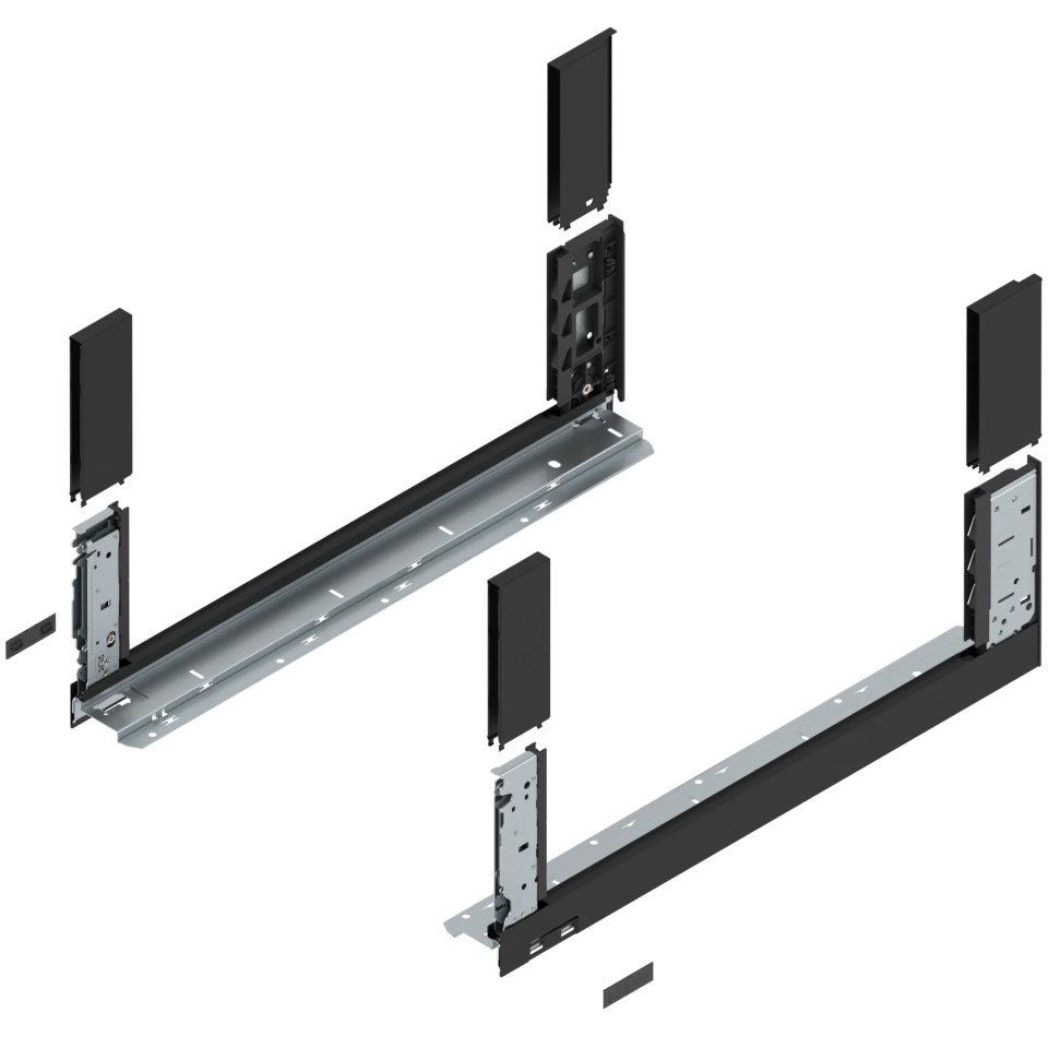 Laterala sertar LEGRABOX C 177 mm, NL=550 mm, dr+stg, free, negru-carbon mat