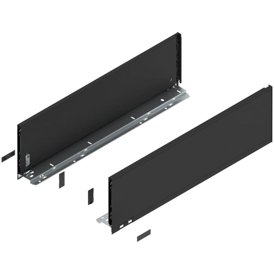 Laterala sertar LEGRABOX C 177 mm, NL=600 mm, dr+stg, pure, negru-carbon mat