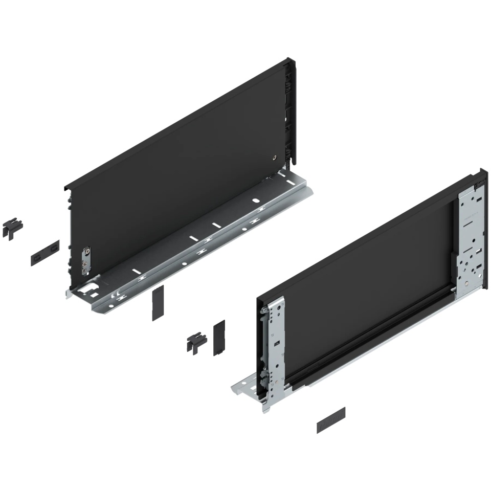 Laterala sertar LEGRABOX interior C 177 mm, NL=400 mm, dr+stg, pure, negru-carbon mat