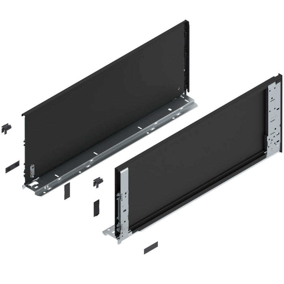 Laterala sertar LEGRABOX interior F 241 mm, NL=600 mm, dr+stg, pure, negru-carbon mat
