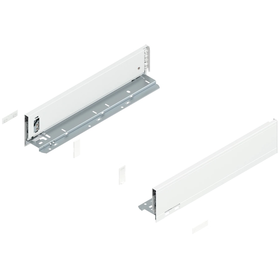 Laterala sertar LEGRABOX M 90.5 mm, NL=400 mm, dr+stg, pure, alb-matase mat