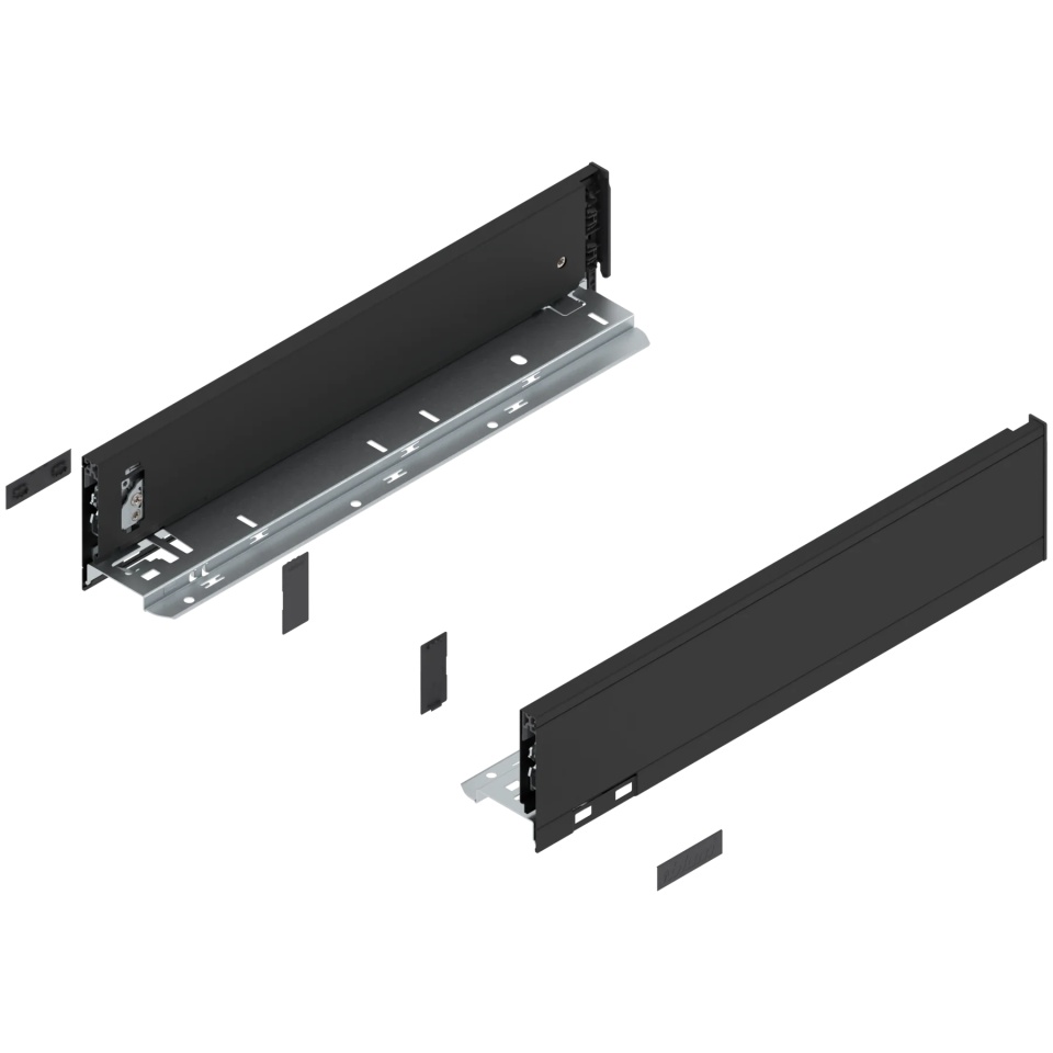 Laterala sertar LEGRABOX M 90.5 mm, NL=400 mm, dr+stg, pure, negru-carbon mat