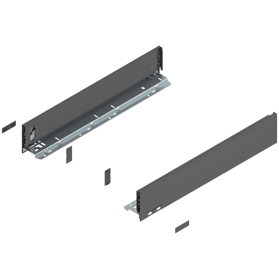 Laterala sertar LEGRABOX M 90.5 mm, NL=500 mm, dr+stg, pure, gri-orion mat