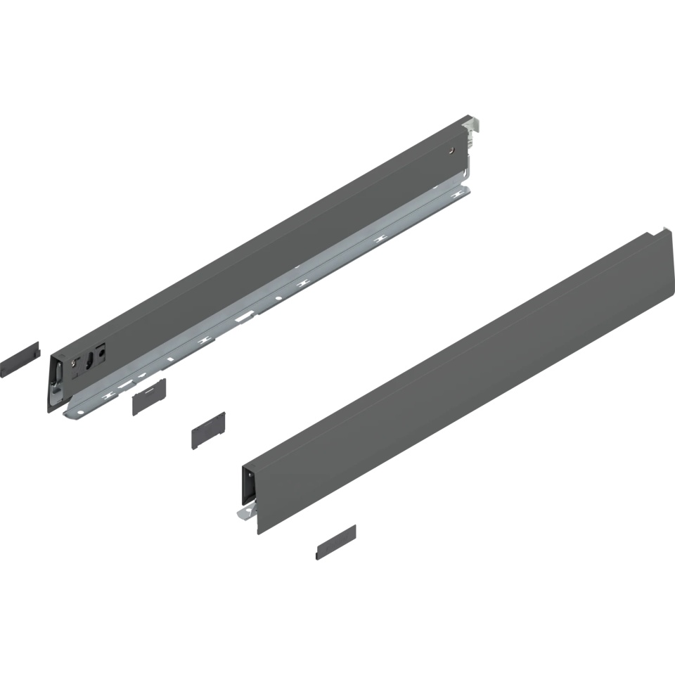 Laterala sertar MERIVOBOX N 550mm, dr+stg, gri-orion, (68,5mm)