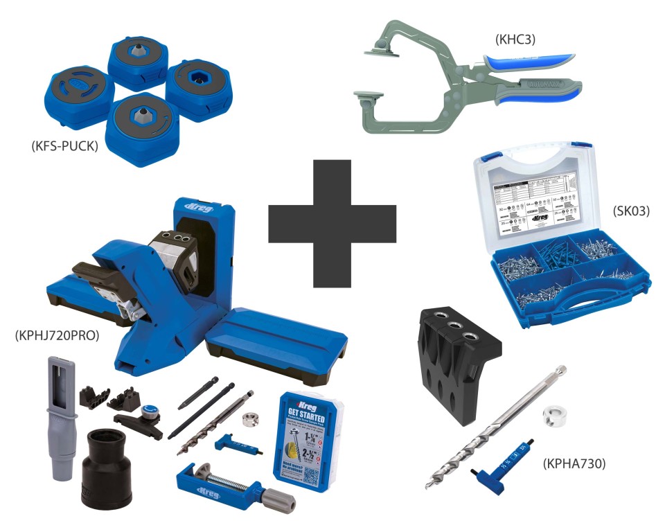 Pachet KREG® Professional Pocket-Hole JIG 720PRO XXL