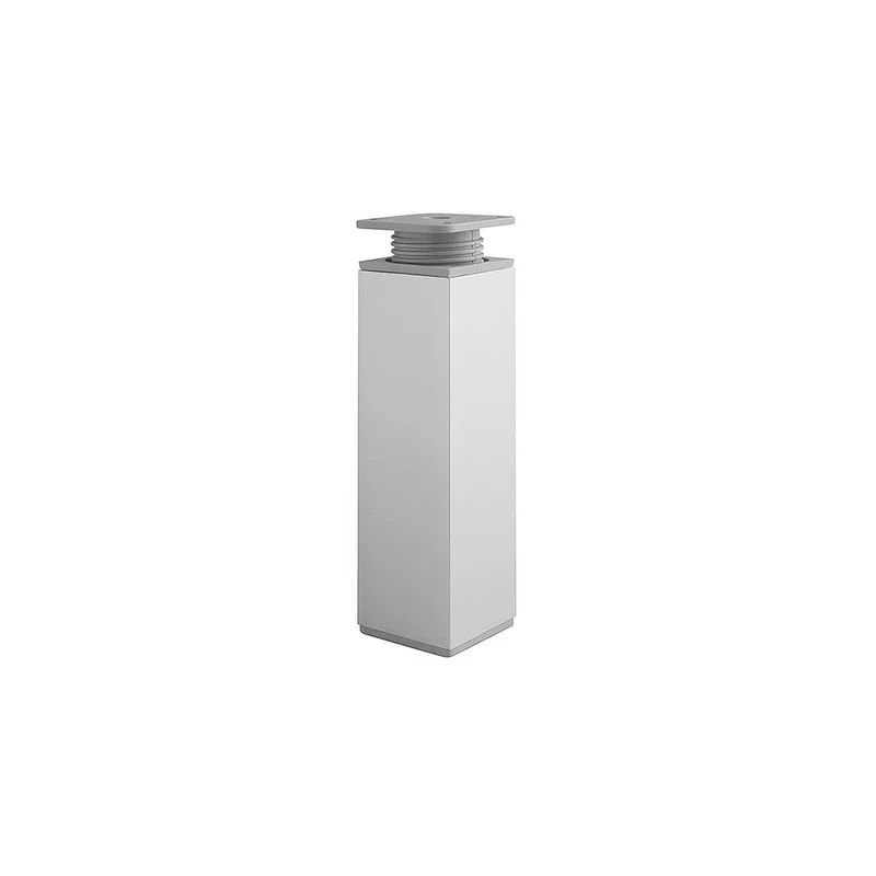Picior mobilier patrat 40mm, H= 60mm - Aluminiu, reglabil, DAK26