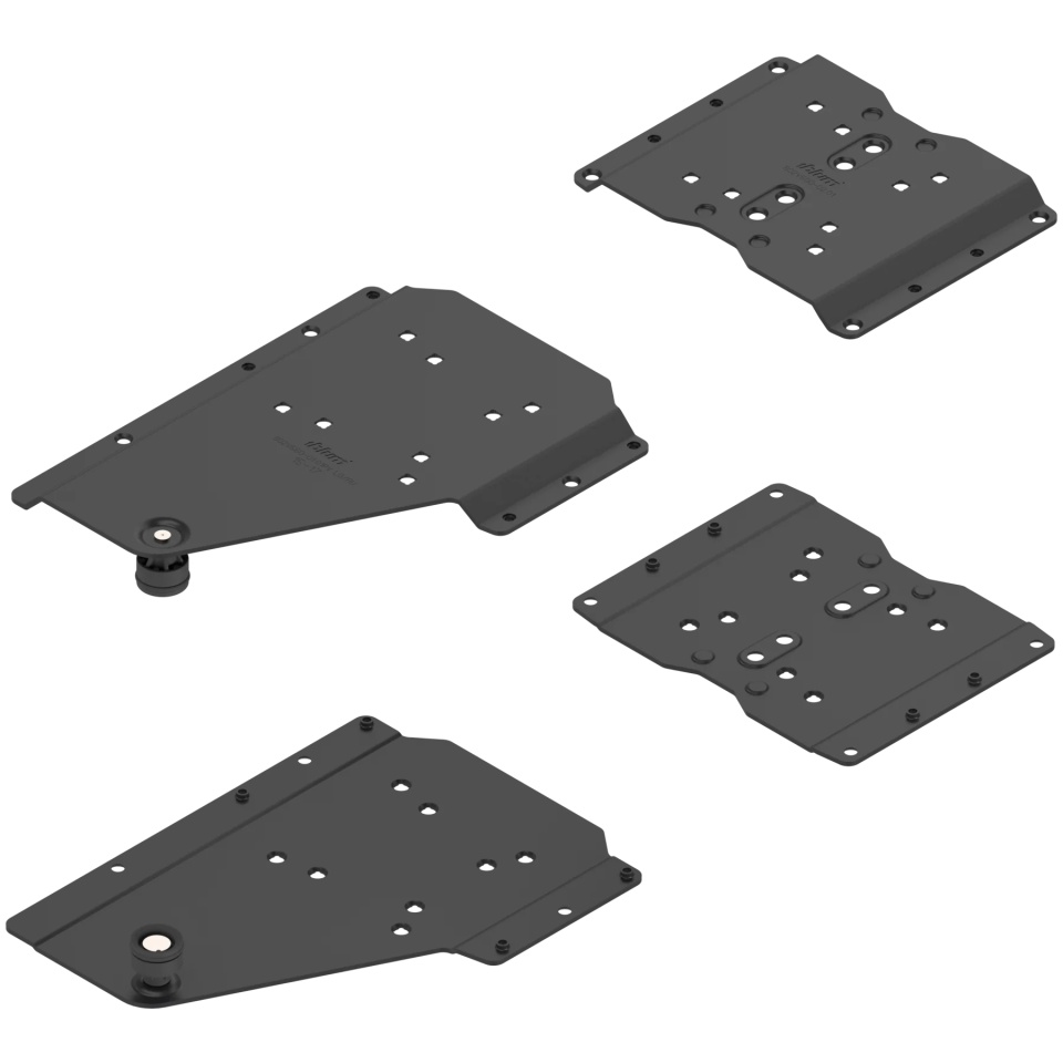 REVEGO duo - Conector tip pocket set, pentru aplicatie fara plinta, otel, prindere cu surub, negru