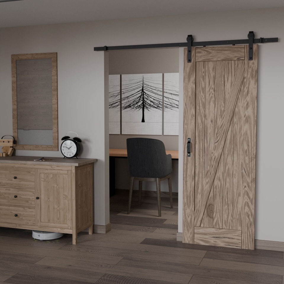 Sistem usa culisare superioara, SD003 300cm, negru mat