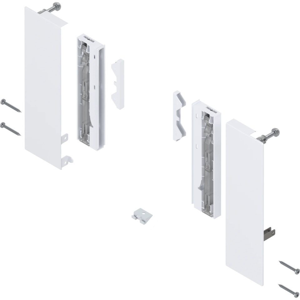 Suport front dr+stg, pt sertar interior MERIVOBOX, E, pentru extragere interioara, element inserție, alb matase
