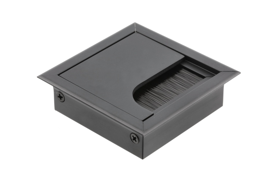 Trecere cabluri 80x80 MERIDA, negru, cu perie
