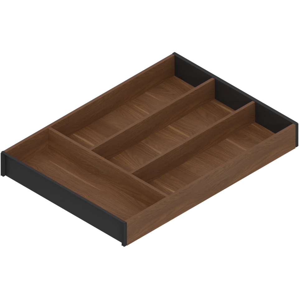 AMBIA-LINE Organizator pt tacamuri, pt LEGRABOX/MERIVOBOX Sertar, Design de lemn, 4 Compartimente pt tacamuri, NL=450 mm, Latime=300 mm, Nuc Tenn. /
