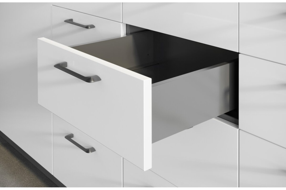 AXISPRO: Sertar cu amortizare 40kg, H120, L350mm - Alb