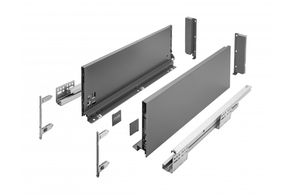 AXISPRO: Sertar cu amortizare 40kg, H167, L400mm - antracit