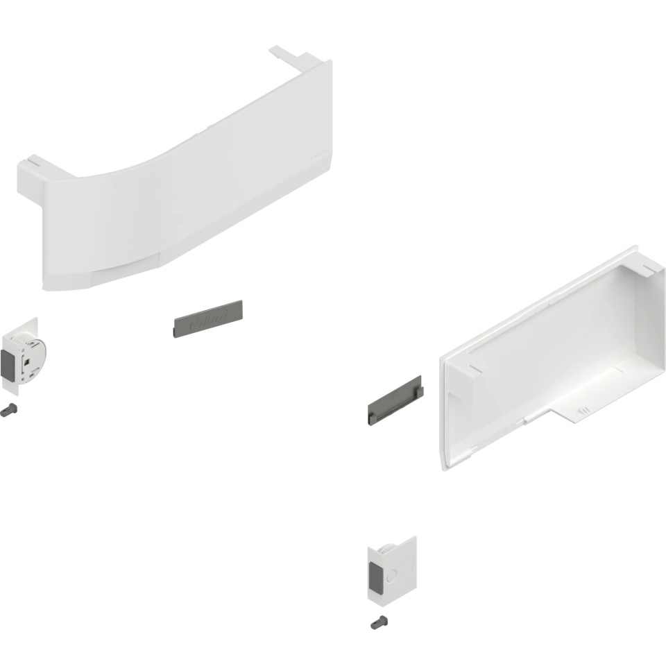 Capac de acoperire AVENTOS HK-top cu comutator declansare, stanga+dreapta, pentru SERVO-DRIVE, alb-matase/inox-g 23K8000 ABD+ZUT V1SWIG