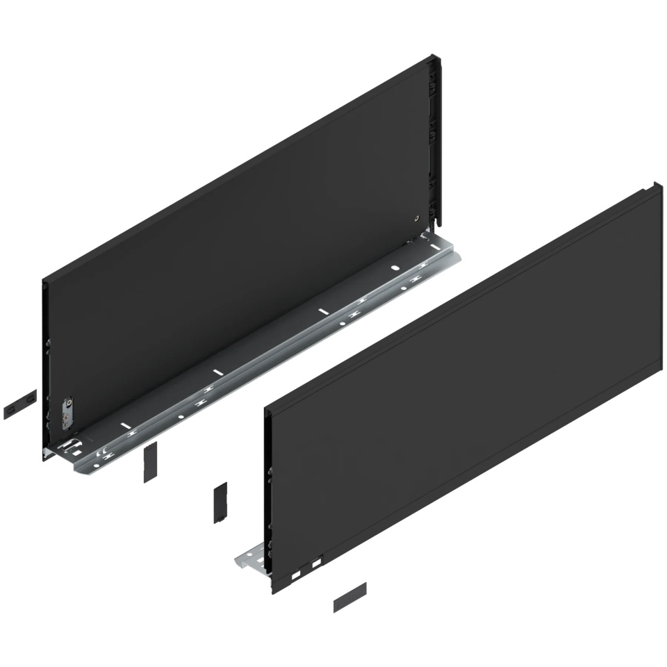 Laterala sertar LEGRABOX F 241 mm, NL=600 mm, dr+stg, pure, negru-carbon mat