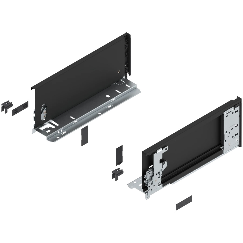 Laterala sertar LEGRABOX interior K 128.5 mm, NL=300 mm, dr+stg, pure, negru-carbon mat