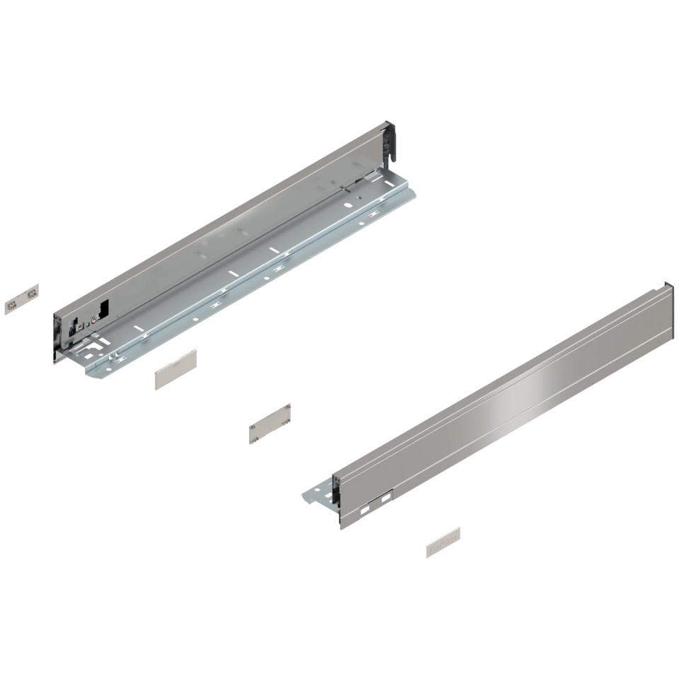 Laterala sertar LEGRABOX N 66.5 mm, NL=500 mm, dr+stg, pure, inox periat-lacuit