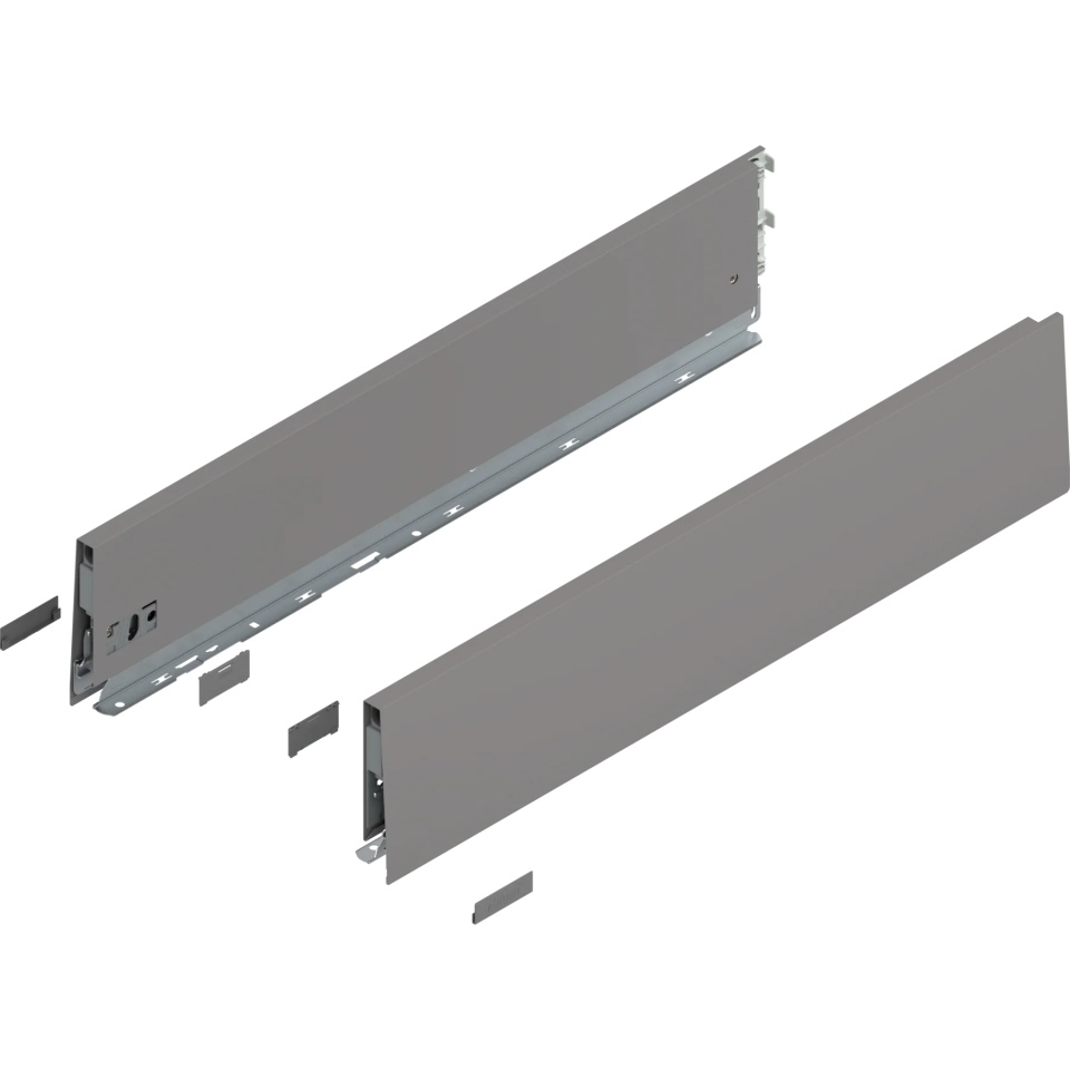 Laterala sertar MERIVOBOX K 600mm, dr+stg gri indiu mat, (129mm)