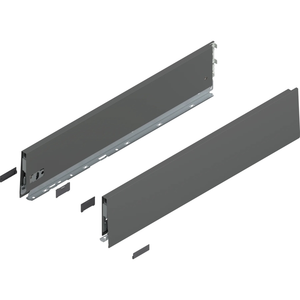 Laterala sertar MERIVOBOX K 600mm, dr+stg, gri-orion (129mm)