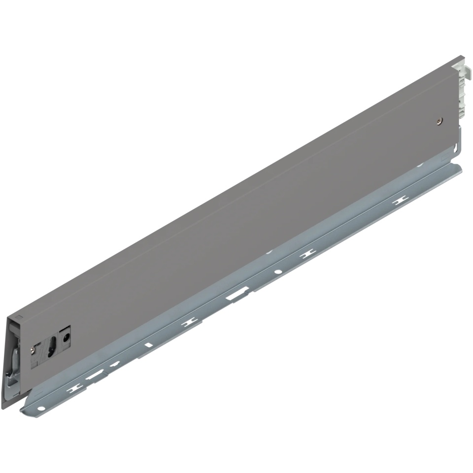 Laterala sertar MERIVOBOX M 500mm, stânga gri indiu mat, (91mm)