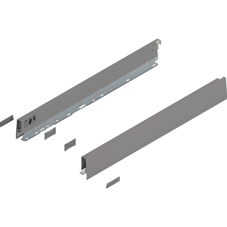 Laterala sertar MERIVOBOX N 550mm, dr+stg gri indiu mat, (68.5mm)