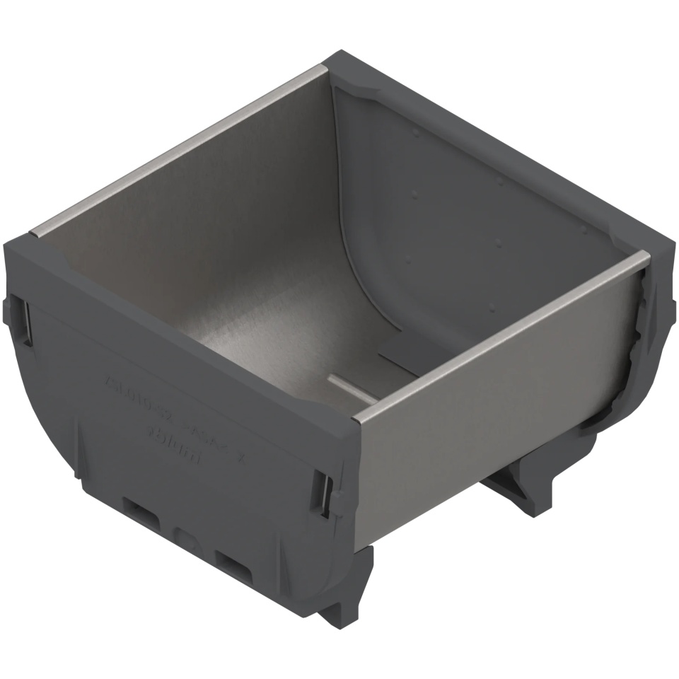 ORGA-LINE, Caseta organizare, lungime=88mm, latime=88mm, inox-periat/gri inchis
