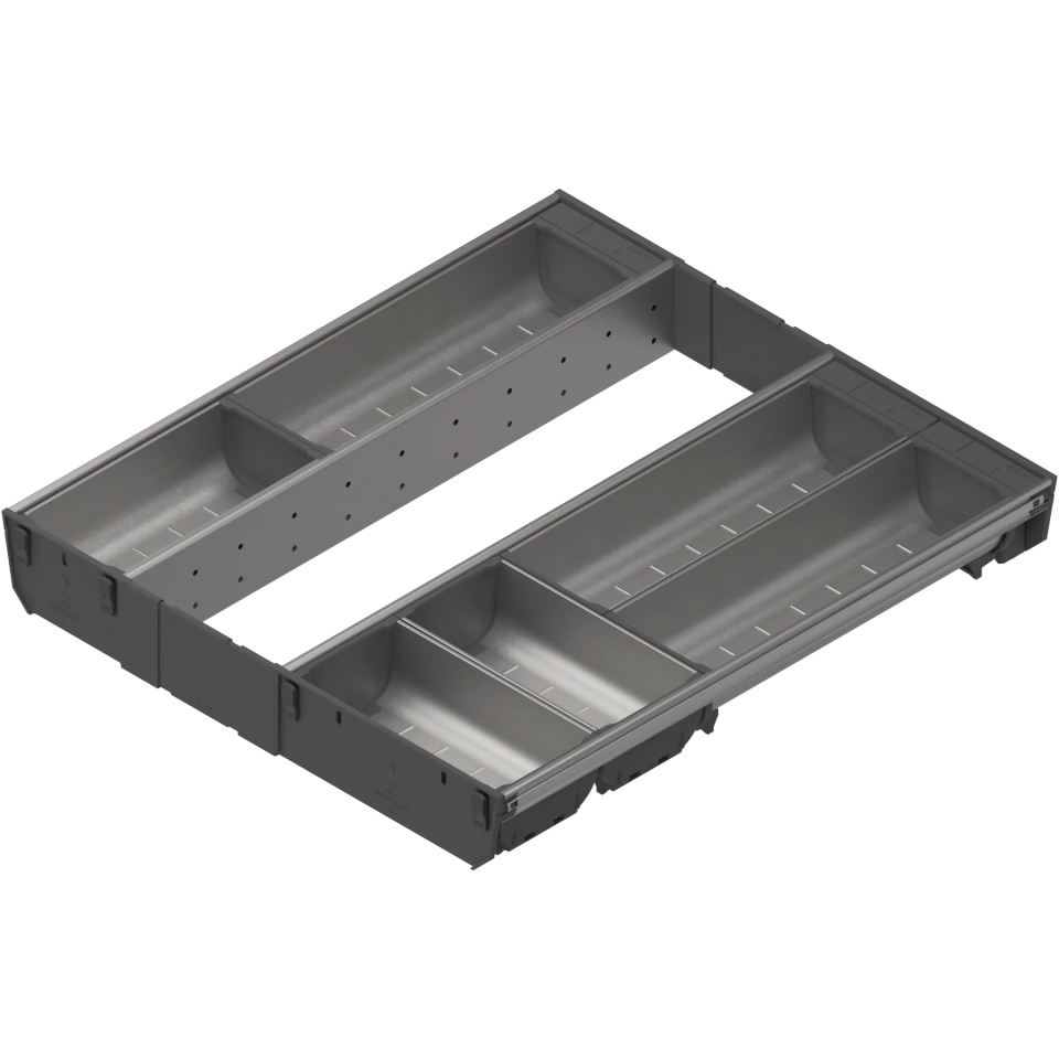 ORGA-LINE, set casete TANDEMBOX, NL=500mm,ocupare totala KB=500mm inox periat/gri inchis