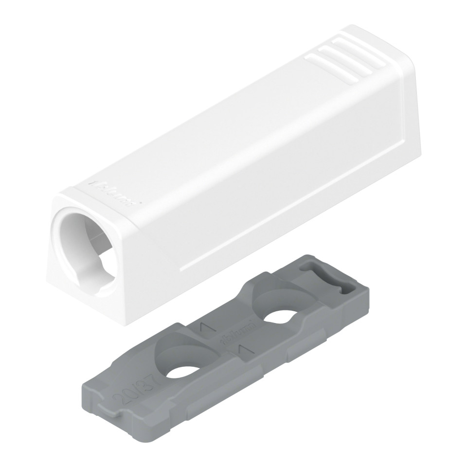 Placuta adaptor scurta pt TIP-ON de usi, dreapta, alb sidefat, 956.1201