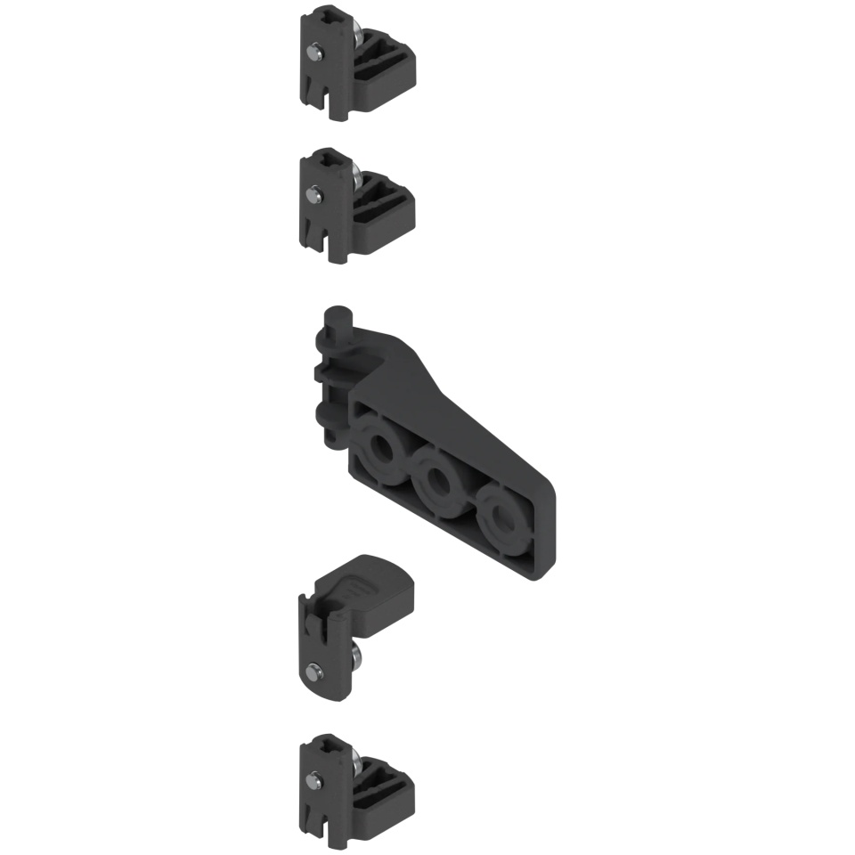 REVEGO duo - Element de fixare pentru bagheta de acoperire usa, negru
